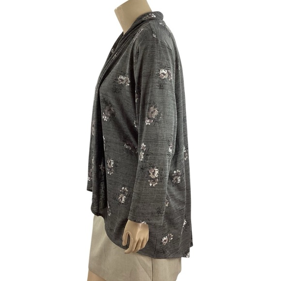 Lane Bryant Gray Floral Lightweight Open Front Cardigan 26/28 - Picture 4 of 7